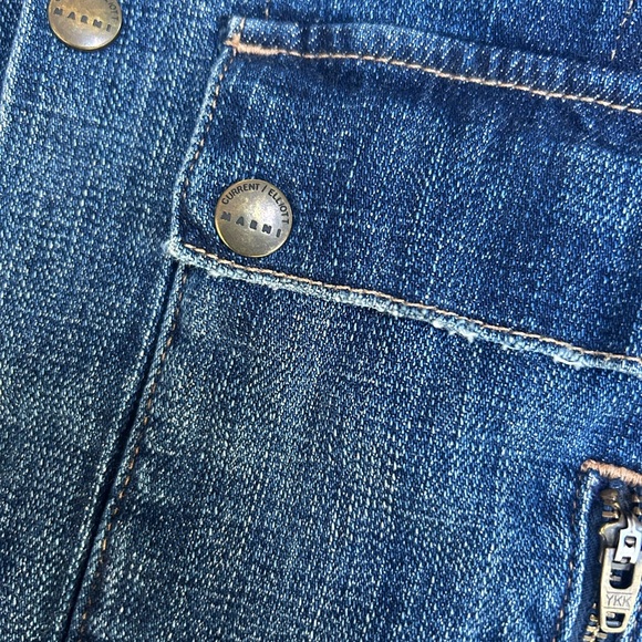 Marni x Current/Elliot Womens Dark Wash Patch Pocket Denim Jacket in size 2 - Picture 8 of 8
